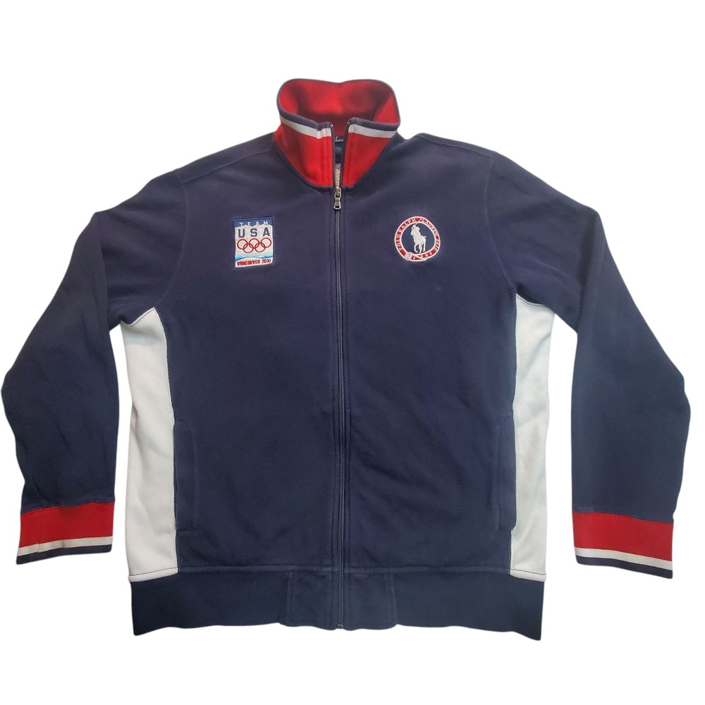 Polo‎ Ralph Lauren Mens L Team USA Vancouver Olympics 2010 Full Zip Sweater EUC